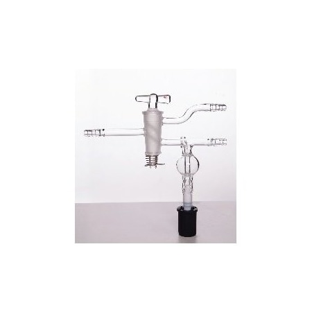 Synthware Rapid Purge Valve, 0-4mm, 150mm x 165mm, Glass Stopcock, High Vac Valve on Underside B241656G